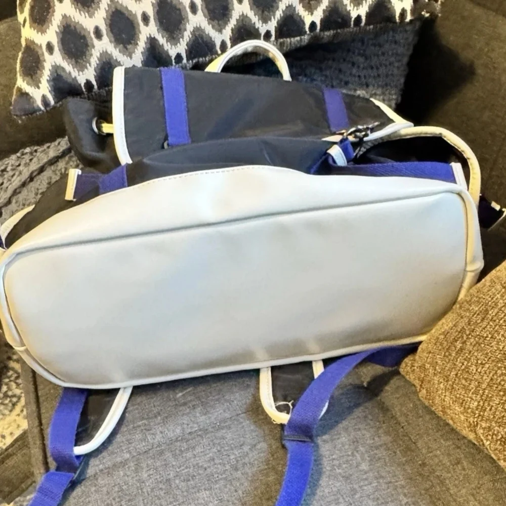 Carpisa Backpack Blue Black /White Travel Backpack Drawstring Bag